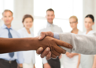 Image showing handshake of people at business conference