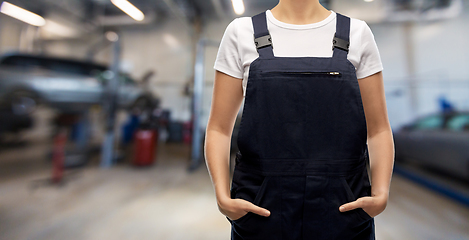 Image showing close up of female worker at car service