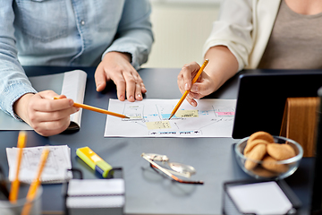 Image showing business team with gadgets working at office table