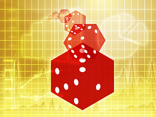 Image showing Rolling red dice illustration