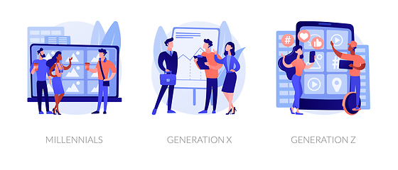 Image showing Generational change abstract concept vector illustrations.