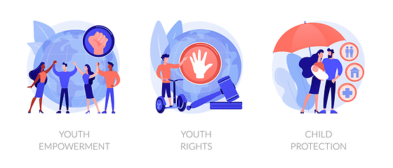 Image showing Young people rights protection abstract concept vector illustrations.