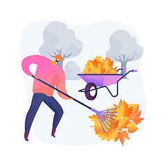 Image showing Fall clean-up abstract concept vector illustration.