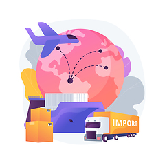 Image showing Import of goods and services abstract concept vector illustration.