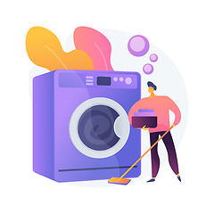 Image showing Dads and housework abstract concept vector illustration.