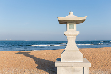 Image showing White stone lantern