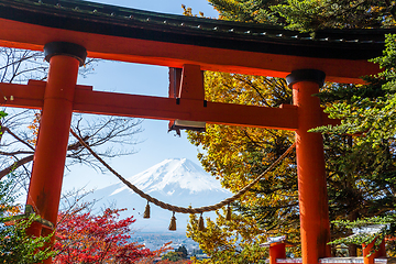 Image showing Torii and mountain Fuji