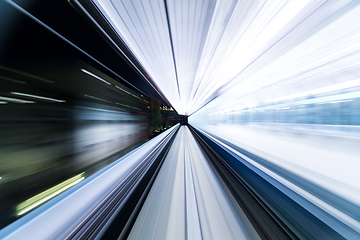 Image showing Tunnel with blurred light tracks