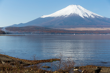 Image showing Mt.fuji from yamanaka lake