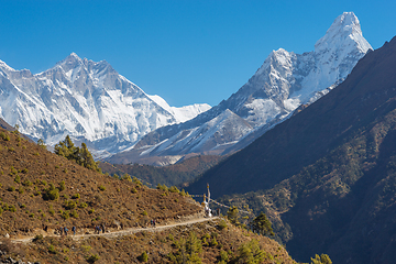 Image showing Everest, Lhotse and Ama Dablam summits. 