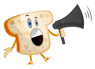 Image showing Yelling bread illustration vector on white background