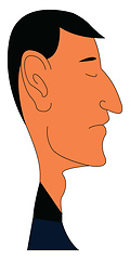 Image showing Caricature of man with big ear vector illustration on white back