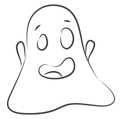 Image showing Simple sketch of a ghost vector illustration on white background