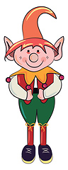 Image showing Elf during Christmas vector or color illustration