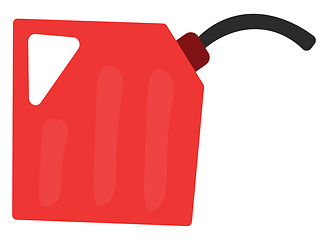 Image showing A red oil can with a pump fitted to its mouth can hold oil for l