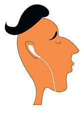 Image showing A boy with headphones vector or color illustration