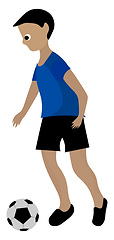 Image showing Clipart of a boy playing soccer ball vector or color illustratio