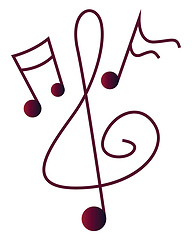 Image showing Simple vector illustration of a music notes on a white backgroun