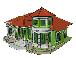 Image showing A conventional modern house vector or color illustration