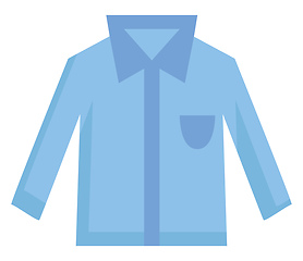 Image showing Simple light blue shirt with blue pocket and collar vector illus