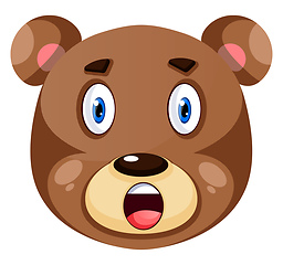 Image showing Bear is feeling surprised, illustration, vector on white backgro