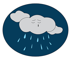 Image showing Cartoon of a rainy night over dark blue background vector or col