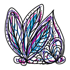 Image showing Colorful sketch with few decorative leaves ornaments  vector or 