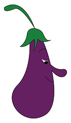 Image showing A brinjal shape creature vector or color illustration