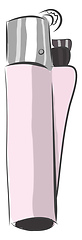 Image showing Baby pink female cigarette lighter vector illustration on white 