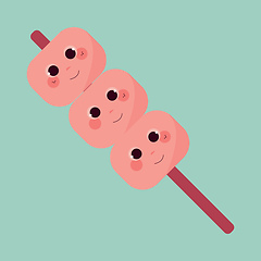 Image showing A cute pink marshmallow vector or color illustration