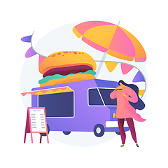 Image showing Street food festival abstract concept vector illustration.