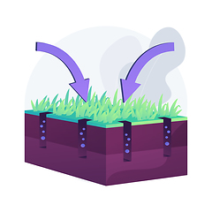 Image showing Lawn aeration abstract concept vector illustration.