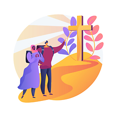 Image showing Christian pilgrimages abstract concept vector illustration.