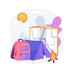 Image showing Summer camp abstract concept vector illustration.