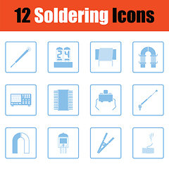 Image showing Set of twelve soldering  icons