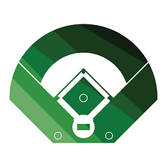 Image showing Baseball field aerial view icon