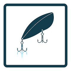 Image showing Icon of Fishing spoon on gray background, round shadow