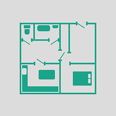 Image showing Icon of apartment plan