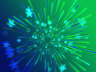 Image showing Bursting flying stars illustration