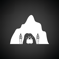 Image showing Scare cave in amusement park icon