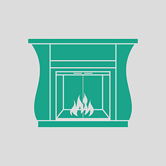 Image showing Fireplace with doors icon