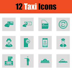 Image showing Set of taxi icons