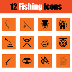 Image showing Fishing icon set