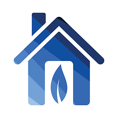 Image showing Ecological home leaf icon