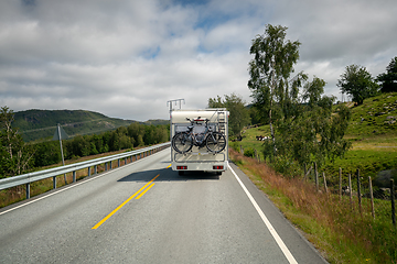 Image showing VR Caravan car travels on the highway.