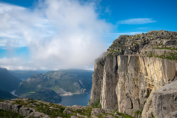 Image showing Pulpit Rock Preikestolen Beautiful Nature Norway