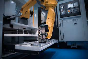 Image showing Robotic Arm modern industrial technology. Automated production c