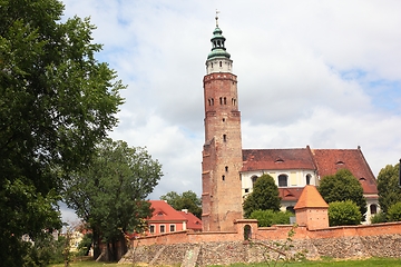 Image showing Town fortification and temple in Wschowa