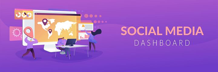 Image showing Social media dashboard concept banner header