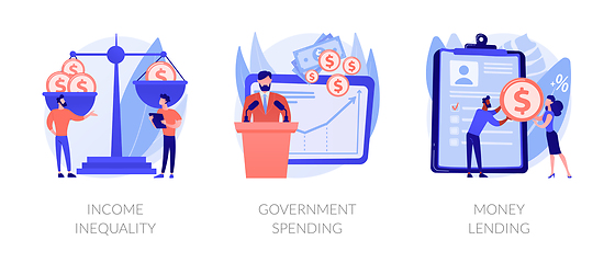 Image showing Money distribution abstract concept vector illustrations.